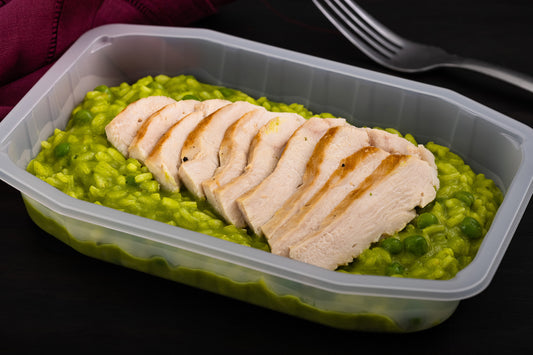 PEA AND SPINACH RISOTTO WITH CHICKEN